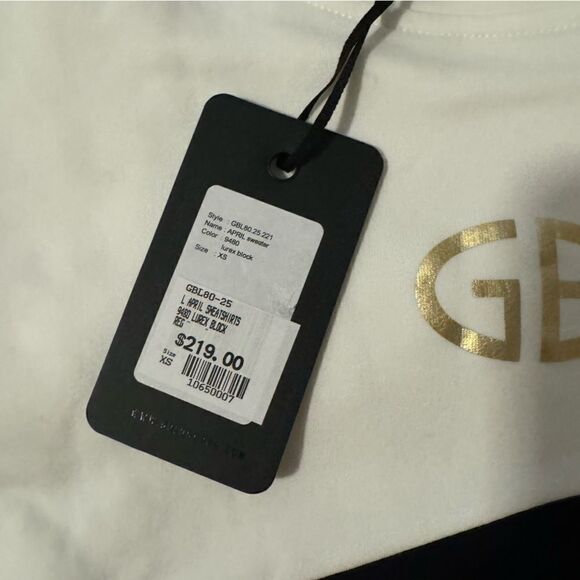 Goldbergh April Sweater Crewneck Sweatshirt NWT size XS white Black and Grey - Picture 6 of 7